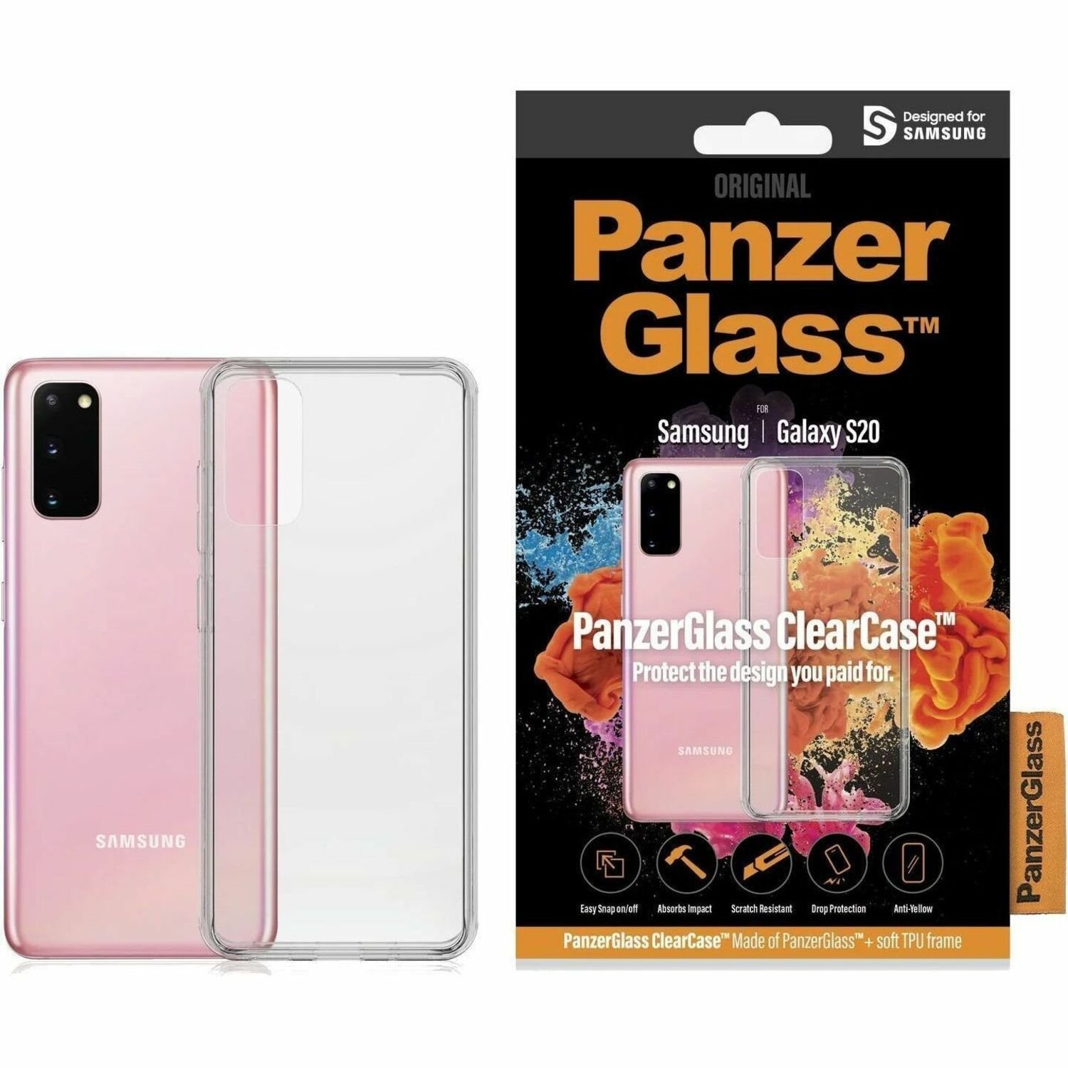 PanzerGlass Clear Case Carrying Case Samsung Galaxy S20, Galaxy S20 5G Smartphone - Clear
