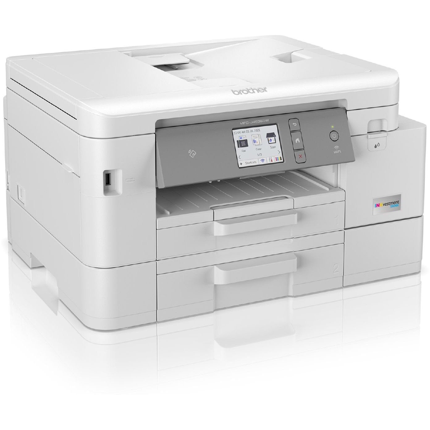 Brother INKvestment Tank MFC-J4535DW Inkjet Multifunction Printer-Color-Copier/Fax/Scanner-4800x1200 dpi Print-Automatic Duplex Print-30000 Pages-400 sheets Input-Color Flatbed Scanner-2400 dpi Optical Scan-Color Fax-Wireless LAN-Apple AirPrint