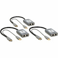 Eaton Tripp Lite Series 2-Port HDMI over Cat6 Extender Kit, Pigtail Transmitter/2x Receivers, 4K 60 Hz, HDR, 4:4:4, 230 ft. (70.1 m), TAA