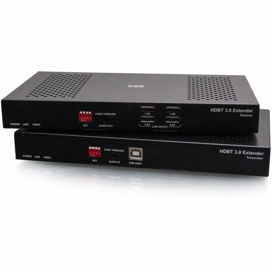 C2G HDMI HDBaseT + USB-B to A + RS232 Over Cat Extender Box TX to Box RX (18Gbps) 4K 60Hz up to 328ft