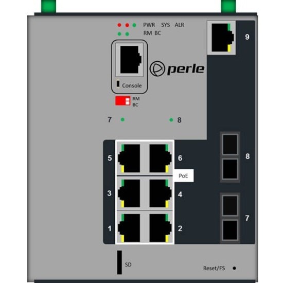 Perle IDS-509F2PP6-C2SD40 7 Ports Manageable Ethernet Switch - Gigabit Ethernet - 10/100/1000Base-T