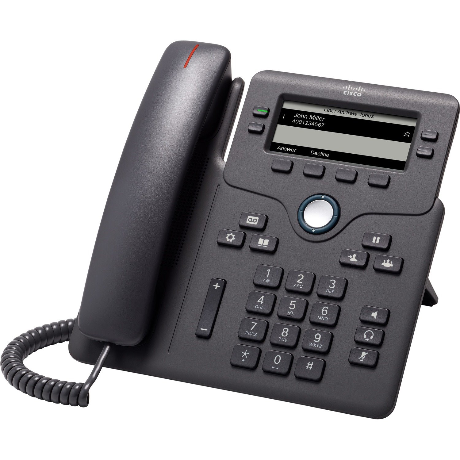 Cisco 6851 IP Phone - Corded - Charcoal