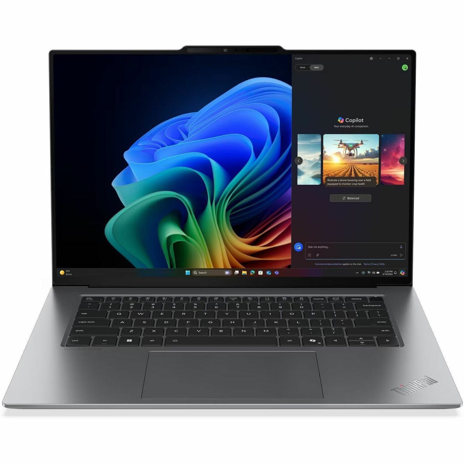 Lenovo ThinkPad X9-15 Gen 1 21Q60027US 15.3" Touchscreen Copilot+ PC Notebook - 2.8K - Intel Core Ultra 7 258V - Intel Evo Platform - 32 GB - 1 TB SSD - English Keyboard - Black, Gray
