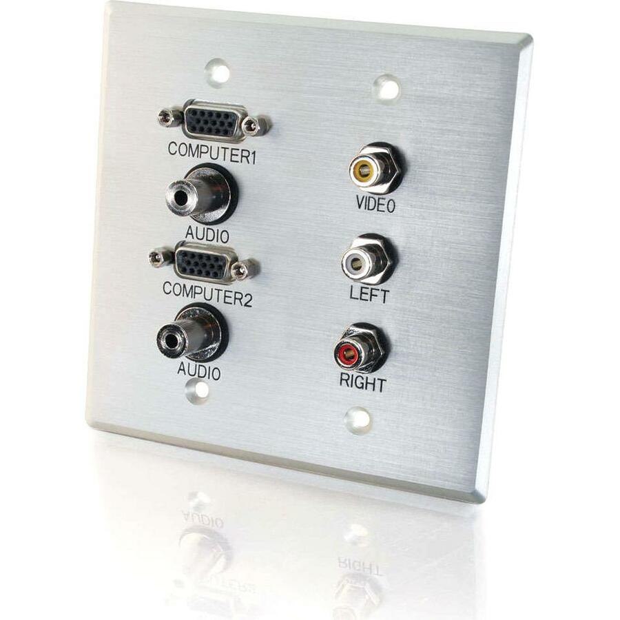 C2G 7 Sockets Audio/Video Faceplate