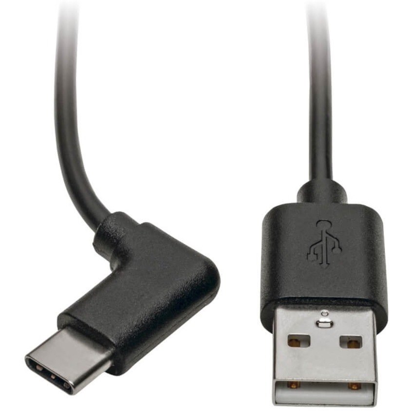 Eaton Tripp Lite Series USB-A to USB-C Cable, Right-Angle USB-C, USB 2.0, (M/M), 3 ft. (0.91 m)