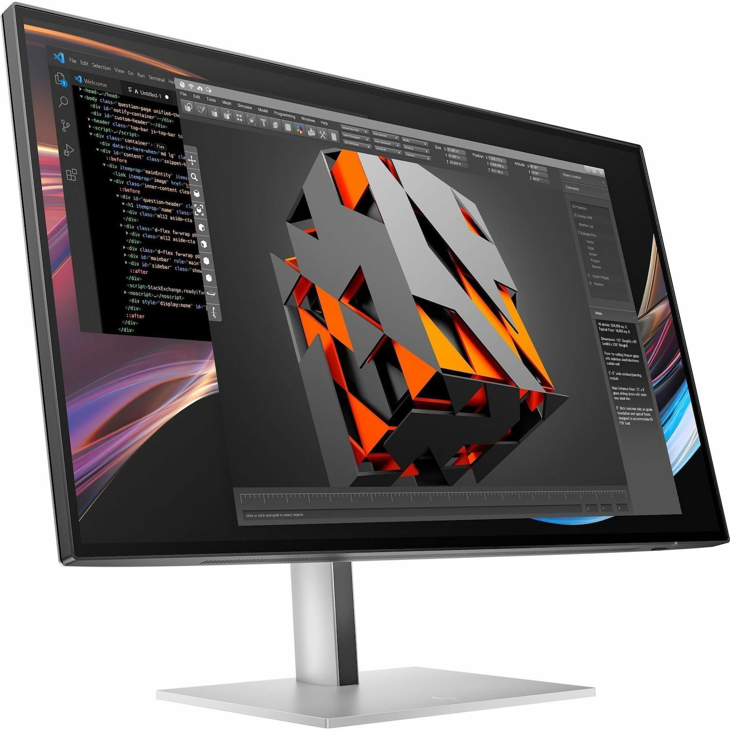 HP 727pk 27" Class 4K UHD LED Monitor - 16:9 - Silver, Black