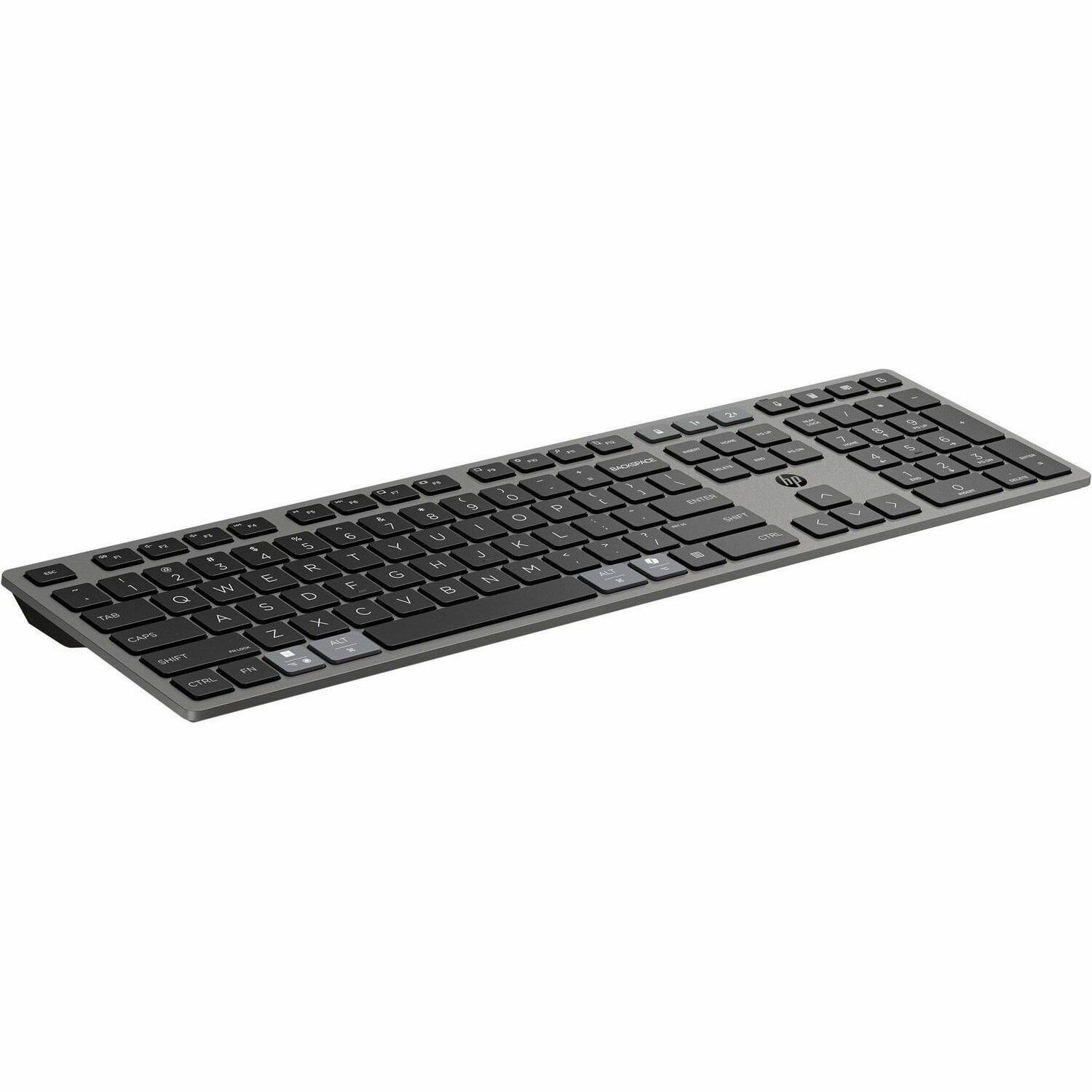 HP 725 Keyboard - Wireless Connectivity - USB Type A Interface - International English - Nightfall Black