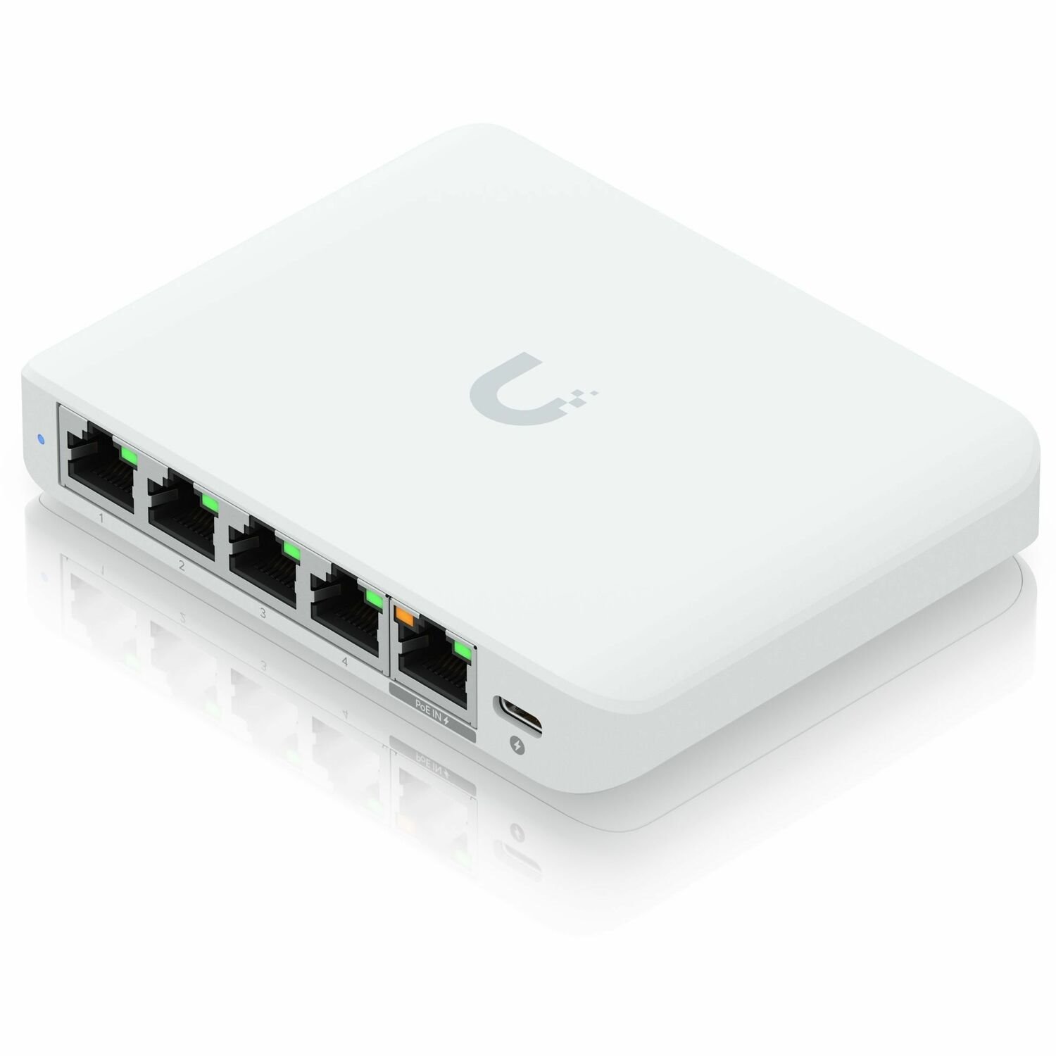 Ubiquiti Flex Mini 2.5G, (4) 2.5 GbE Ports, (1) 2.5 GbE PoE Input Port For Power, 2Yr Warr