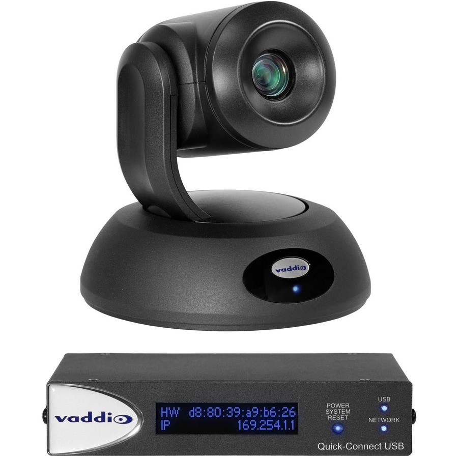Vaddio RoboSHOT Elite Series 30E QUSB Video Conferencing System - Includes PTZ Camera and USB Interface - Black