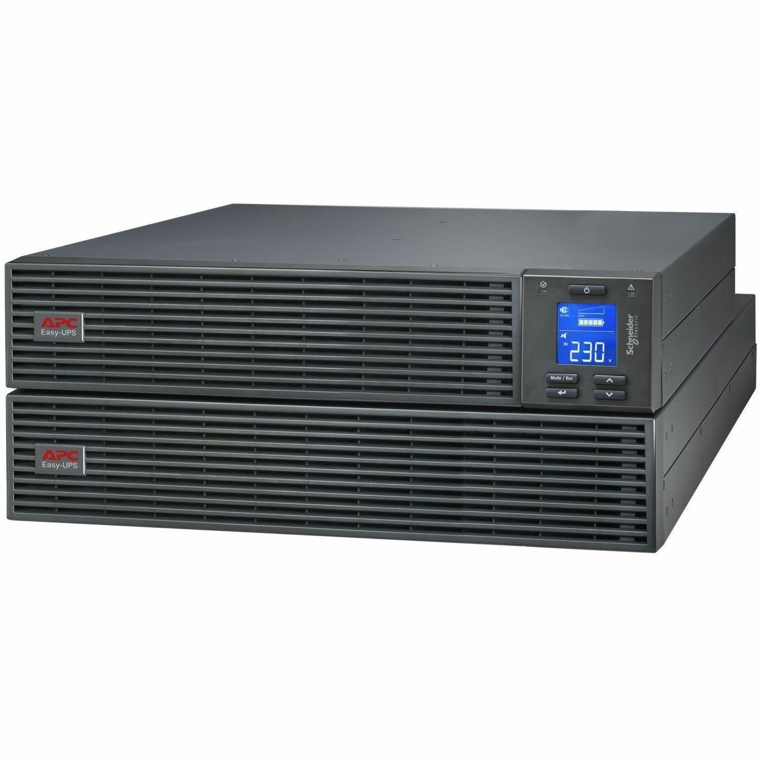 APC Easy UPS 1000VA/900W Online UPS, 4U Rackmount, 230V/10A Input, 3x IEC C13 Outlets, Lead Acid Battery, W/ Extended Battery Pack, W/ Rail Kit