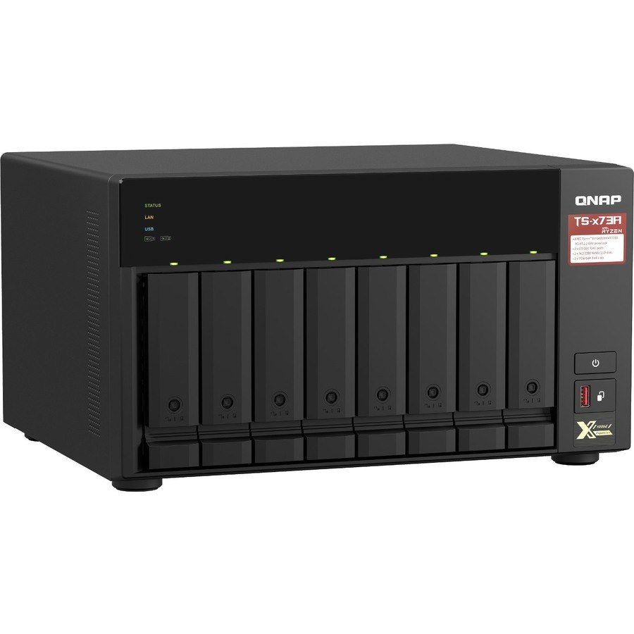 QNAP TS-873A-8G 8 x Total Bays NAS Storage System - 5 GB Flash Memory Capacity - AMD Ryzen V1500B Quad-core (4 Core) 2.20 GHz - 8 GB RAM - DDR4 SDRAM Tower