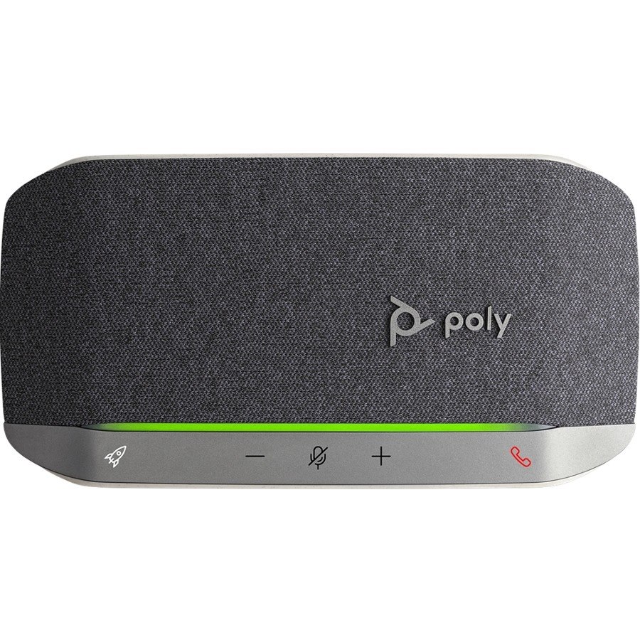 Poly Sync 20 Portable Speakerphone, USB-C, Bluetooth for Smartphone, Microphone, Battery Black, Silver