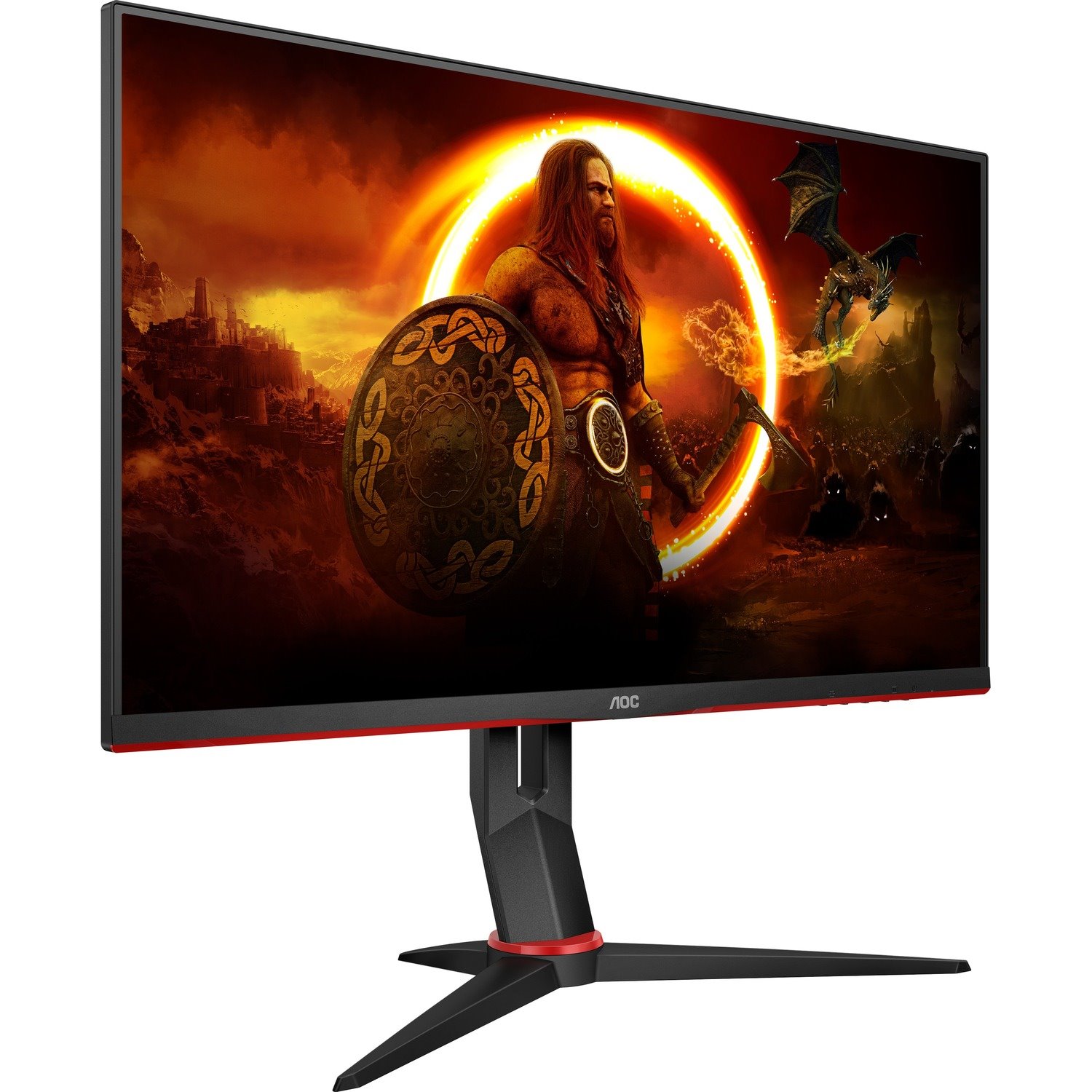 AOC AGON Q27G2S/EU 27" Class WQHD Gaming LCD Monitor - 16:9 - Matte Black, Red