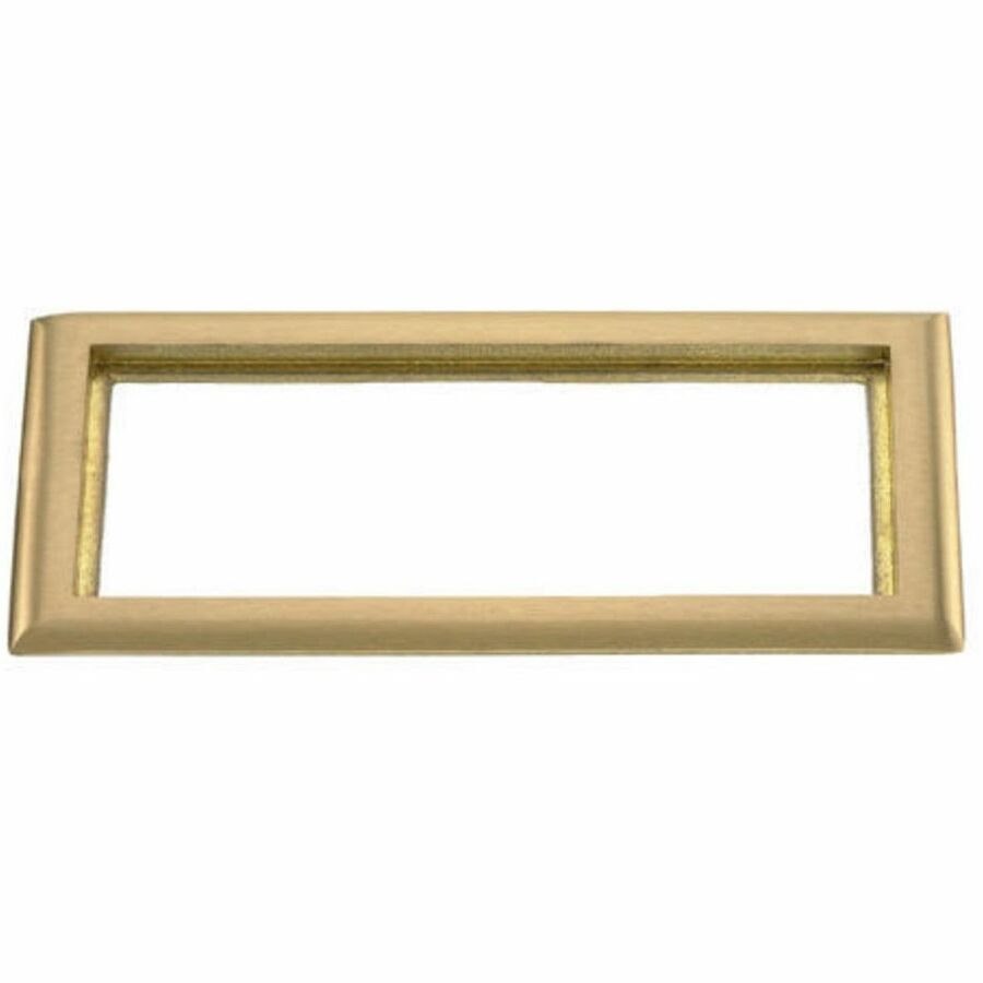 Hubbell Wiring Device-Kellems 3-Gang Carpet Flange, Rectangular, 6.00" X 11.43" , Brushed Brass
