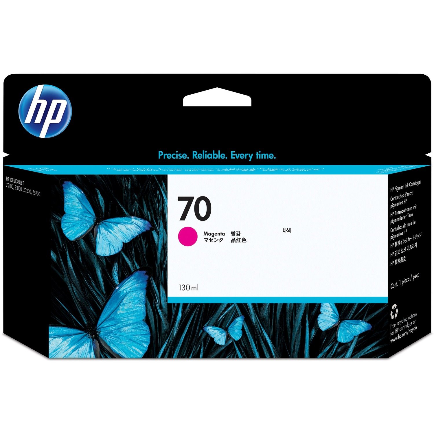 HP 70 (C9453A) Original Inkjet Ink Cartridge - Single Pack - Magenta - 1 Each