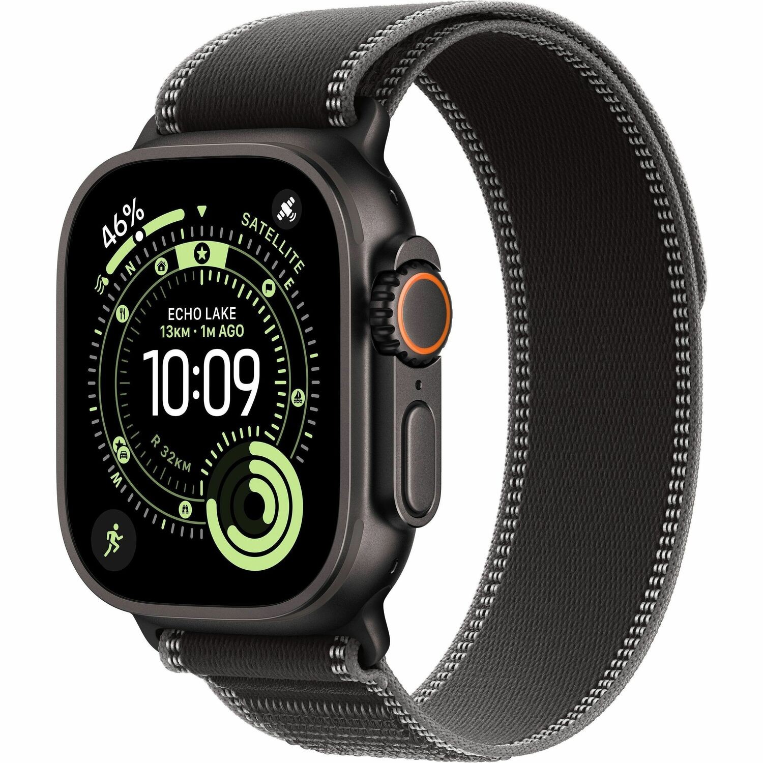Apple Watch Ultra 3 Smartwatch - 49 mm Case Height - 44 mm Case Width - Schwarz Tasche, Farbe - Schwarz, Dunkelgrau Band Color - Titan Geh�usematerial - Wireless LAN - 4G - LTE