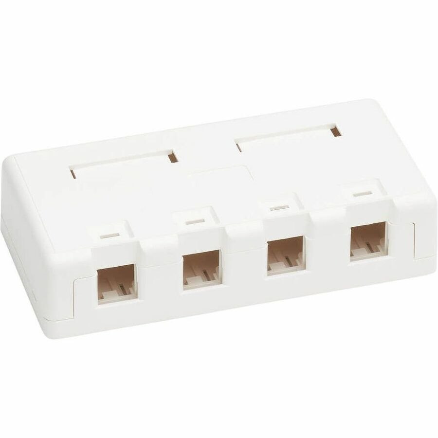 Eaton Tripp Lite Series Surface-Mount Box for Keystone Jacks - 4 Ports, White, TAA