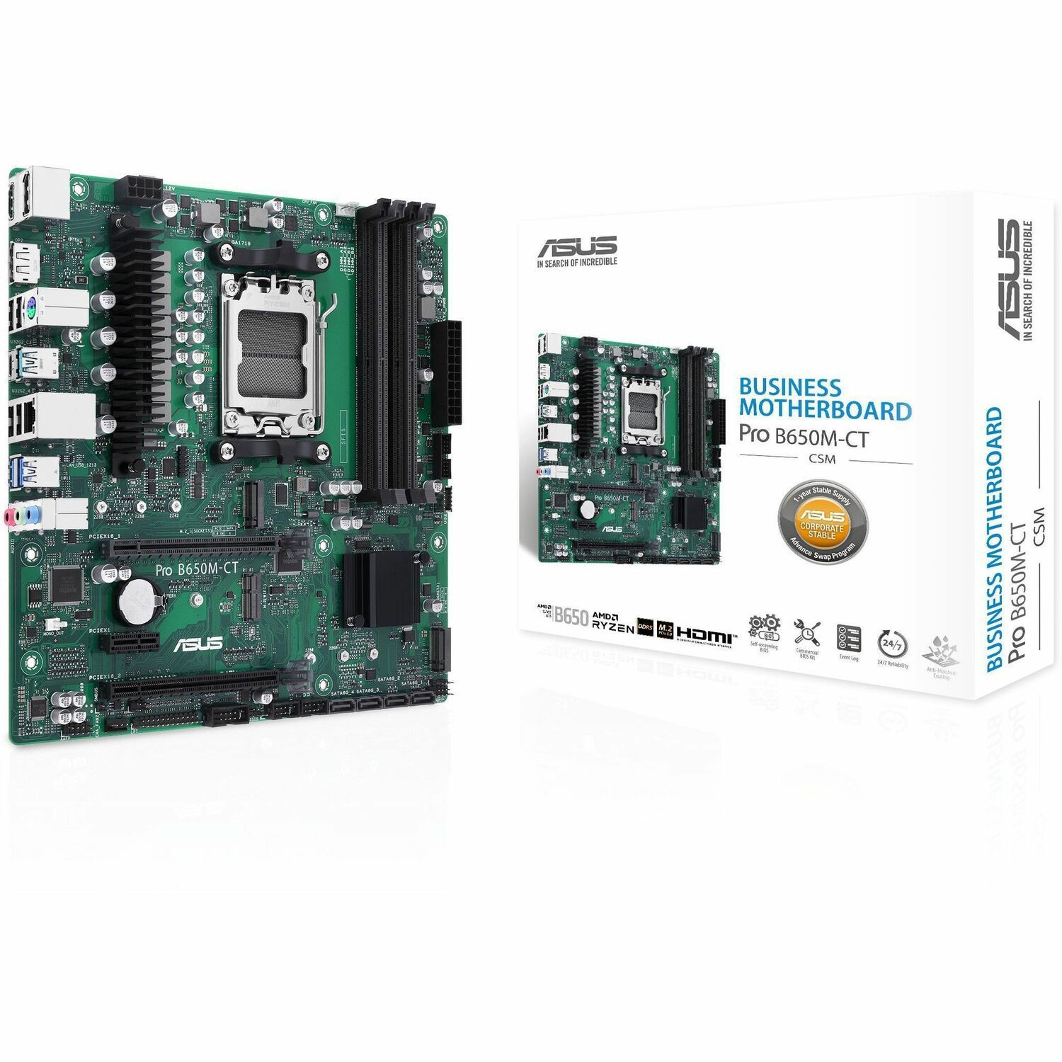Asus Pro B650M-CT-CSM Am5 Matx MB 4xDDR5 4xSATA 2xM.2