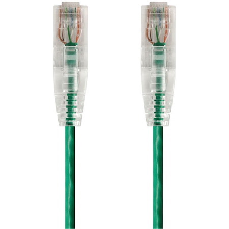 Monoprice SlimRun Cat6 28AWG UTP Ethernet Network Cable, 20ft Green