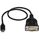 StarTech.com USB C to Serial Adapter Cable with COM Port Retention, 16" (40cm) USB Type-C to RS232 DB9 Converter Cable, Windows/Mac/Linux