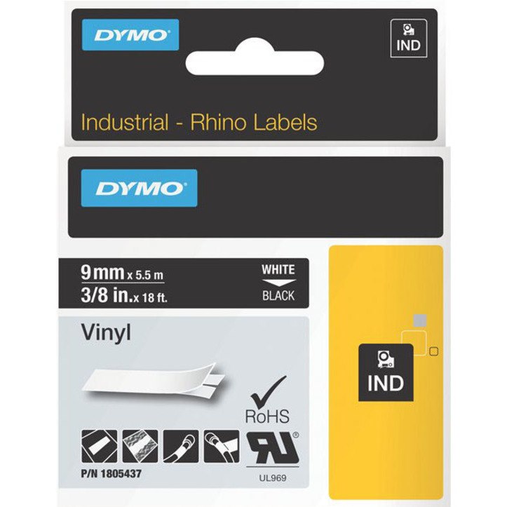 Dymo White on Black Color Coded Label