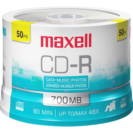 Maxell CD Recordable Media - CD-R - 48x - 700 MB - 50 / Pack