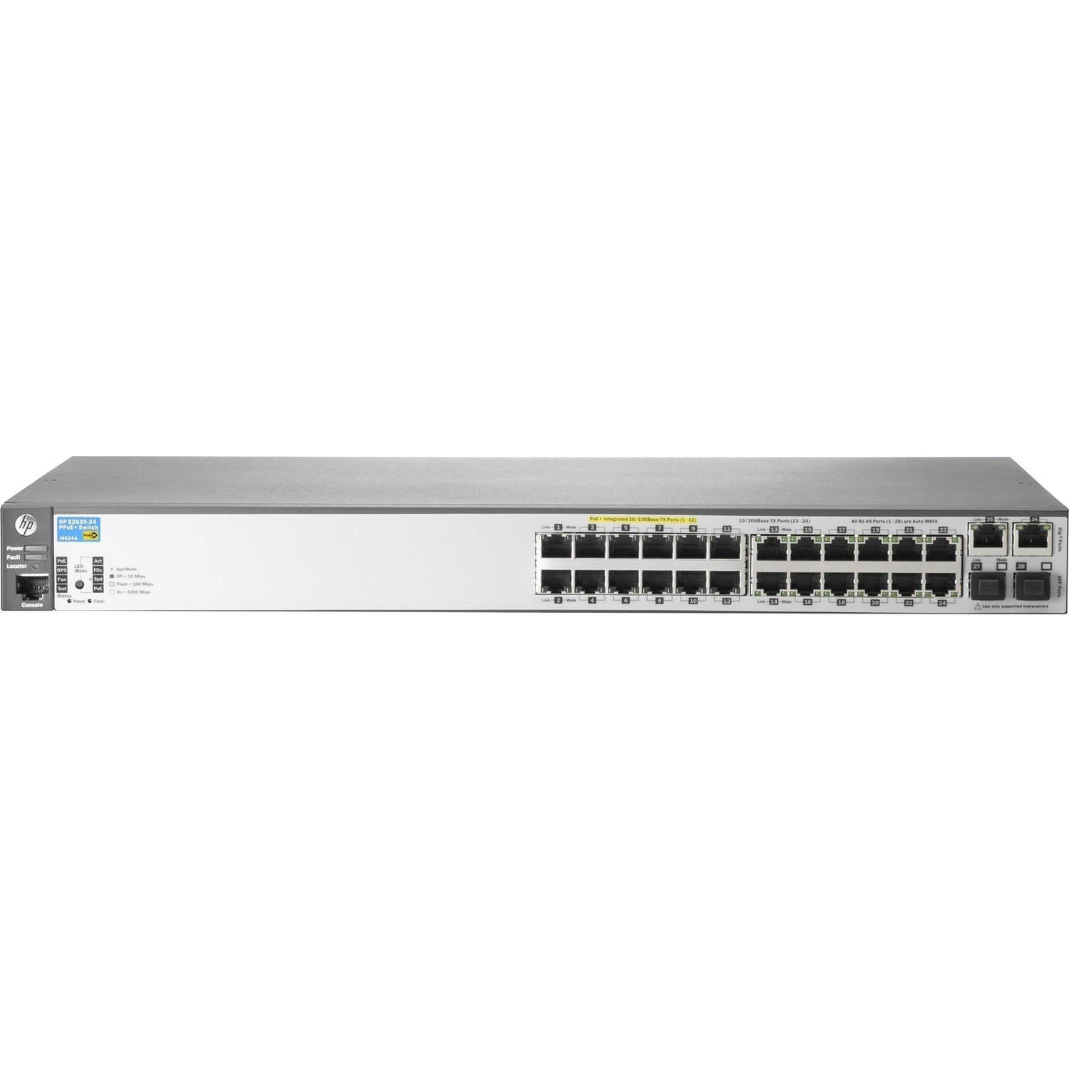 HPE E2620 E2620-24-PPOE+ 24 Ports Manageable Layer 3 Switch - 10/100/1000Base-T, 10/100Base-TX, 1000Base-X - Refurbished