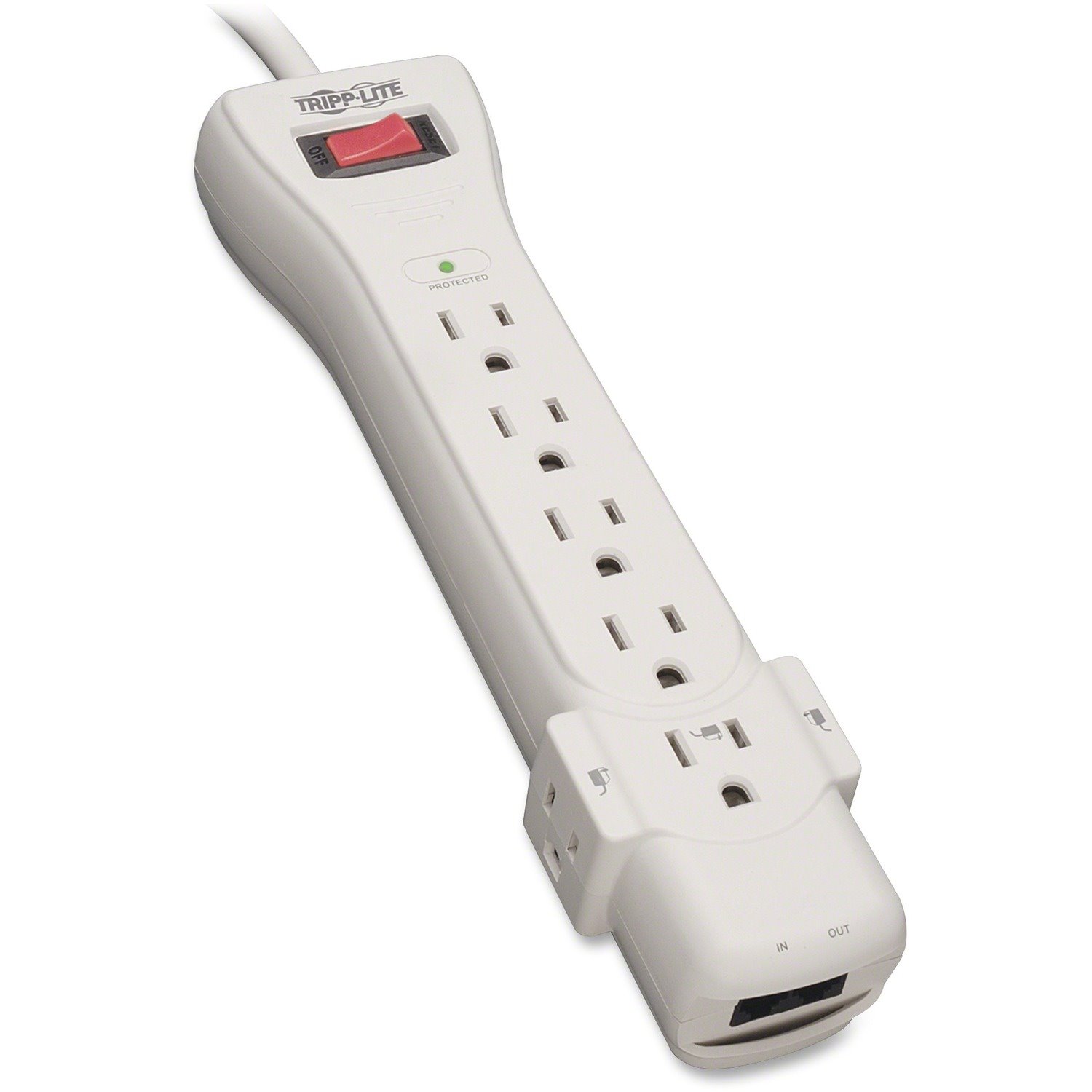 Eaton Tripp Lite Series Protect It! 7-Outlet Surge Protector, 6 ft. (1.83 m) Cord, 1080 Joules, Fax/Modem Protection, RJ11