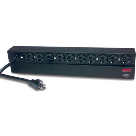 APC NetShelter Basic Rack PDU, 1U, 20A, 120V, 10 NEMA 5-20 outlets, 5-20P inlet