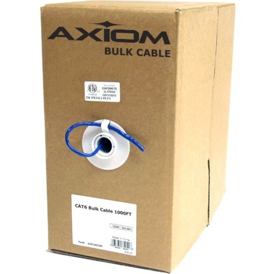 Axiom CAT6 23AWG 4-Pair Solid Conductor 550MHz Bulk Cable Spool 1000FT (Orange)