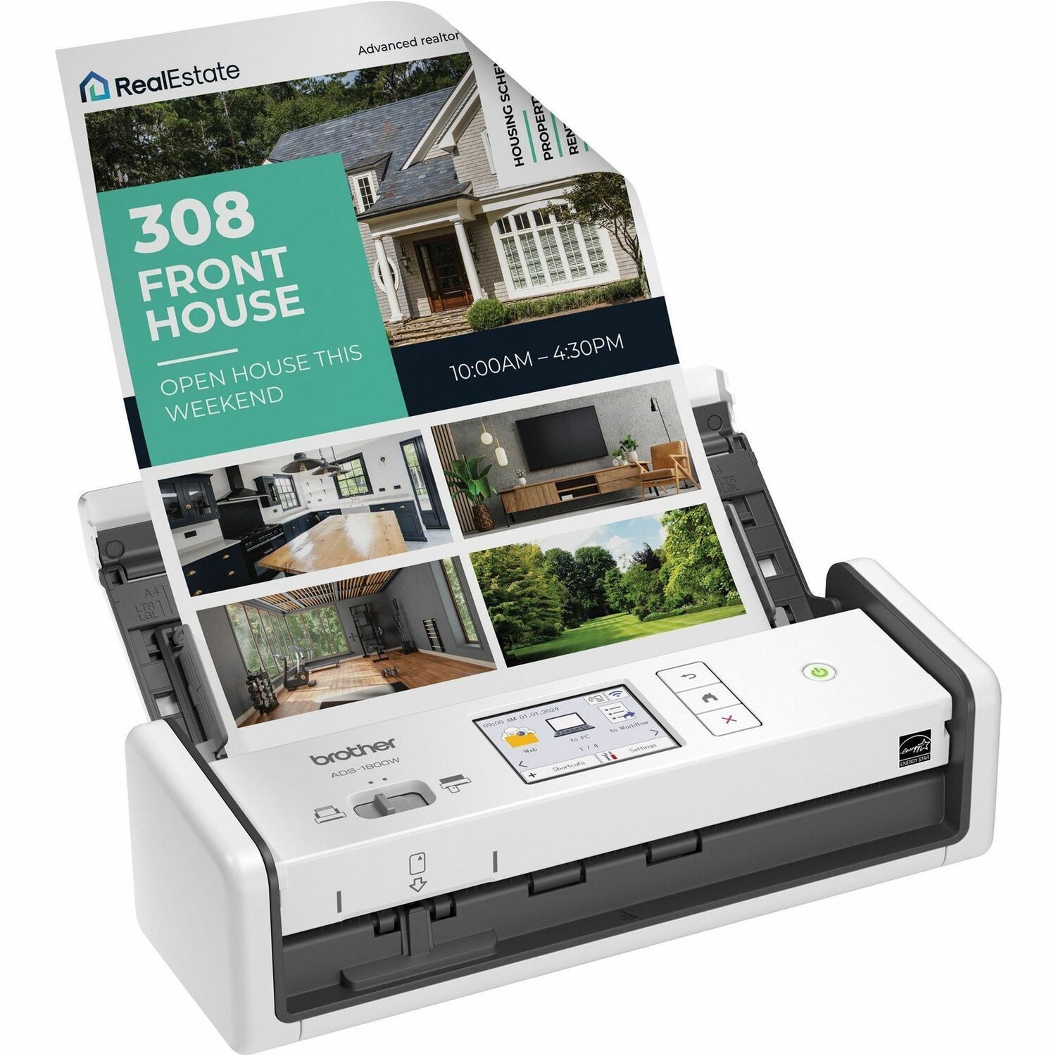 Brother ADS-1800W *NEW*COMPACT DOCUMENT SCANNER withTouchscreen LCDdisplay & WiFi(30ppm)
