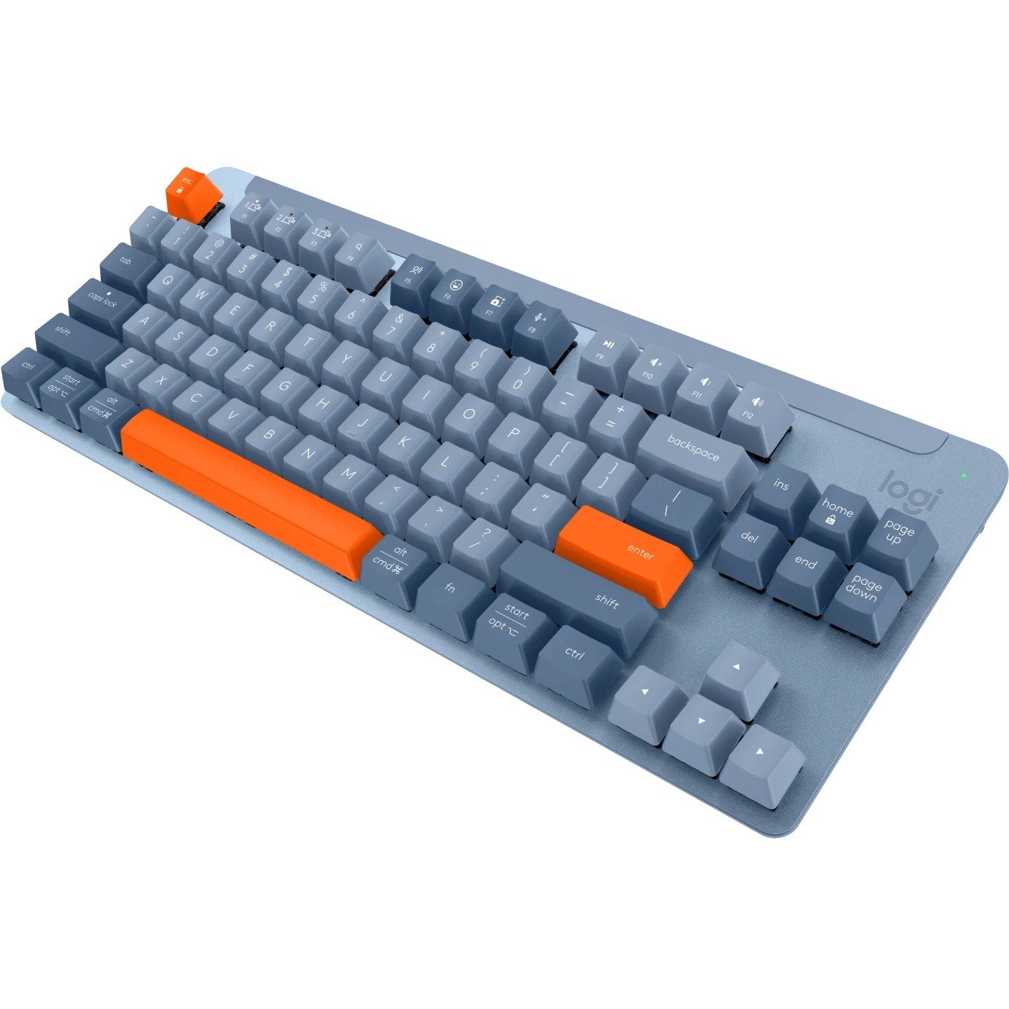 Logitech Signature K855 Keyboard - Wireless Connectivity - Blue Grey