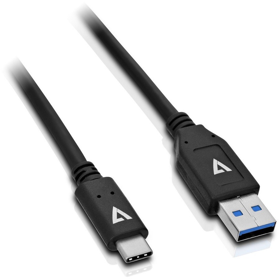 V7 USB A Male to USB-C Male Cable USB 3.2 Gen2 10 Gbps 3A 1m/3.3ft Black