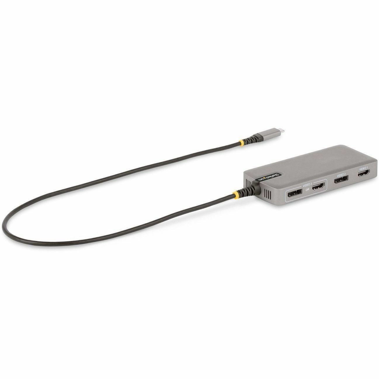 StarTech.com USB-C Triple-Monitor Multiport Adapter, HDMI & DisplayPort, 3x 10Gbps USB Hub, PD Pass-Through, GbE, Travel Docking Station