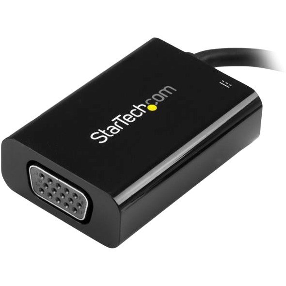 StarTech.com USB C to VGA Adapter with 60W Power Delivery Pass-Through - 1080p USB Type-C to VGA Video Converter w/ Charging - Black