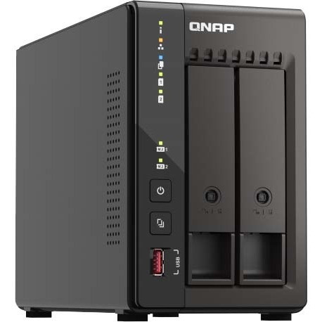 QNAP Turbo NAS TS-253E-8G 2 x Total Bays SAN/NAS Storage System - 4 GB Flash Memory Capacity - Intel Celeron J6412 Quad-core (4 Core) 2 GHz - 8 GB RAM Tower