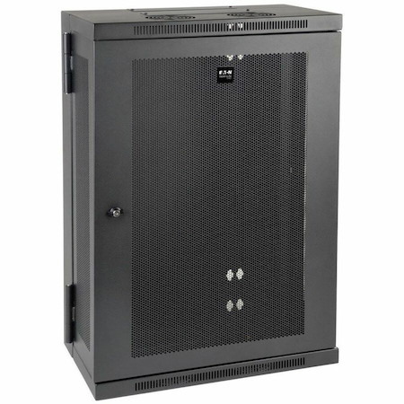 Eaton Tripp Lite Series SmartRack 18U Low-Profile Patch-Depth Wall-Mount Half-Height Rack Enclosure, Hinged Back