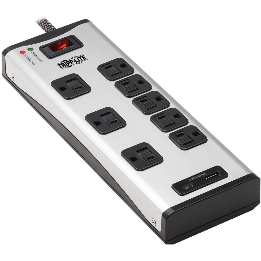 Eaton Tripp Lite Series 8-Outlet Surge Protector with 1 USB-A and 1 USB-C (3.9A Shared) - 8 ft. Cord, 2100 Joules, Metal Housing