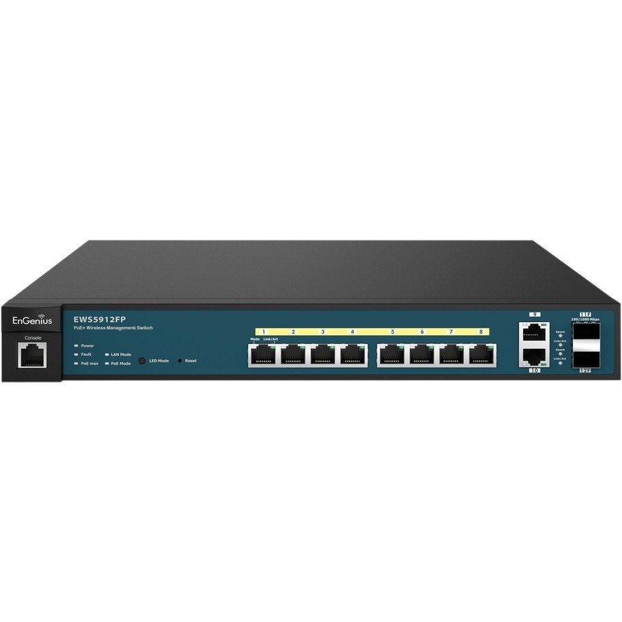 EnGenius Neutron Series 8-Port Gigabit PoE+ Wireless Management Switch with Uplink Ports