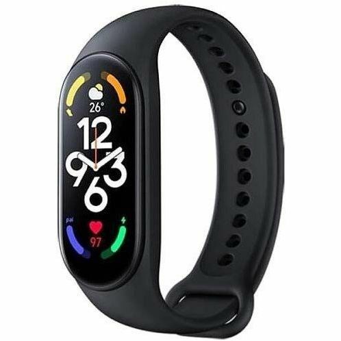 MI Smart Band 7 Smart Band - Black Body Color - Black Band Color - Aluminium Alloy Body Material - Thermoplastic Polyurethane (TPU), Fluoro Rubber Band Material