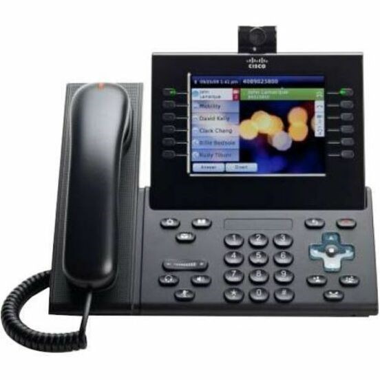 Cisco Unified 9971 IP Phone - Corded - Corded/Cordless - Bluetooth, Wi-Fi - 2 Multiple Conferencing - Built-in Camera - Wall Mountable - Charcoal Gray - TAA Compliant