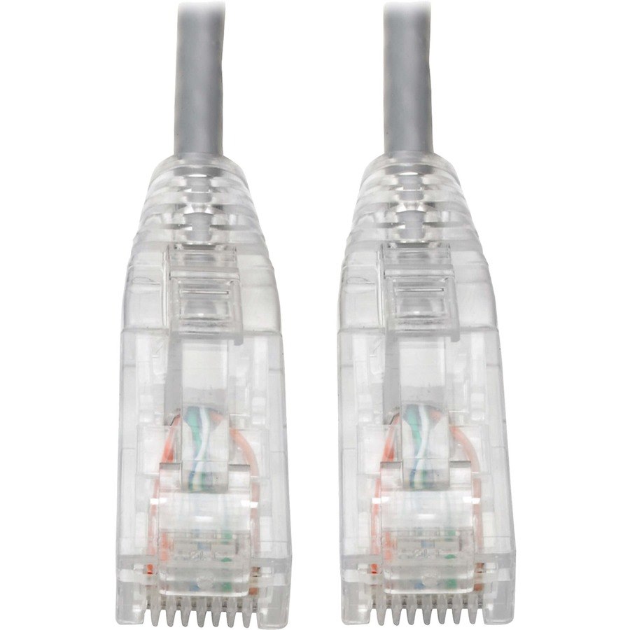 Eaton Tripp Lite Series Cat6 Gigabit Snagless Slim UTP Ethernet Cable (RJ45 M/M), PoE, Gray, 8-in. (20.32 cm)