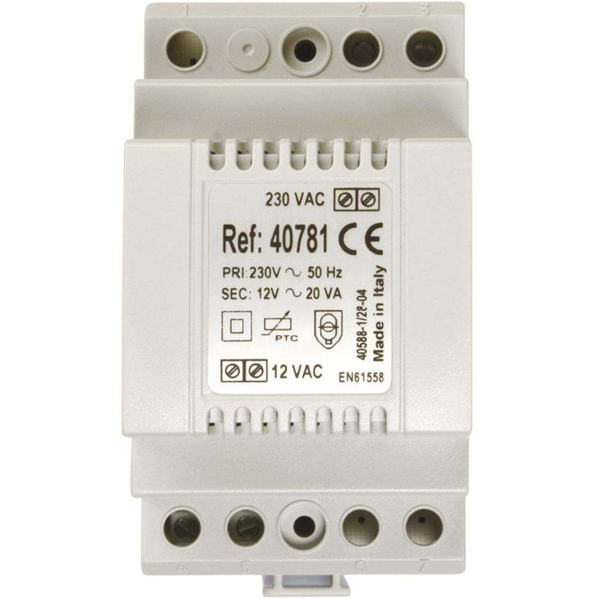 TRANSFORMATEUR 230 VAC / 12 VAC / 1,5 A, FIXATION DIN 3 MODULES