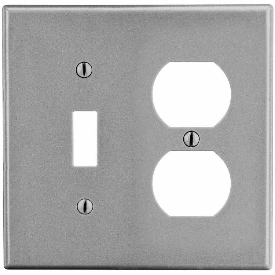 Bryant Wallplate, 2-Gang, 1) Duplex 1) Toggle, Gray