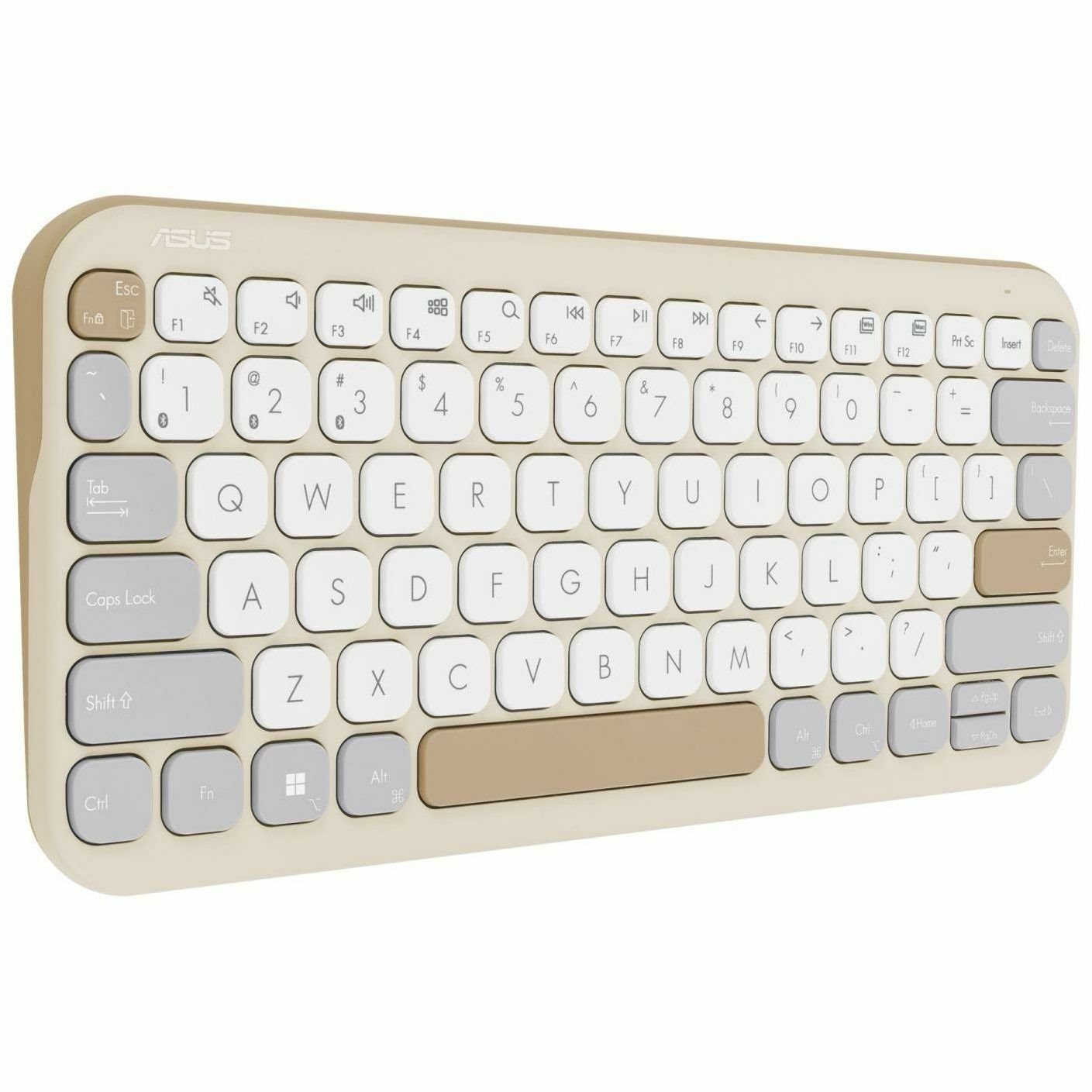 Asus Marshmallow KW100 Keyboard - Wireless Connectivity - Oat Milk