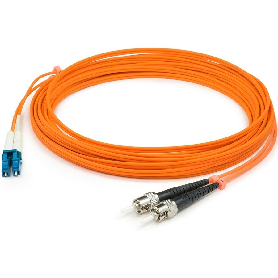 AddOn 15m ST to LC Orange OM1 Duplex OFNR (Riser-Rated) MMF Fiber Patch Cable