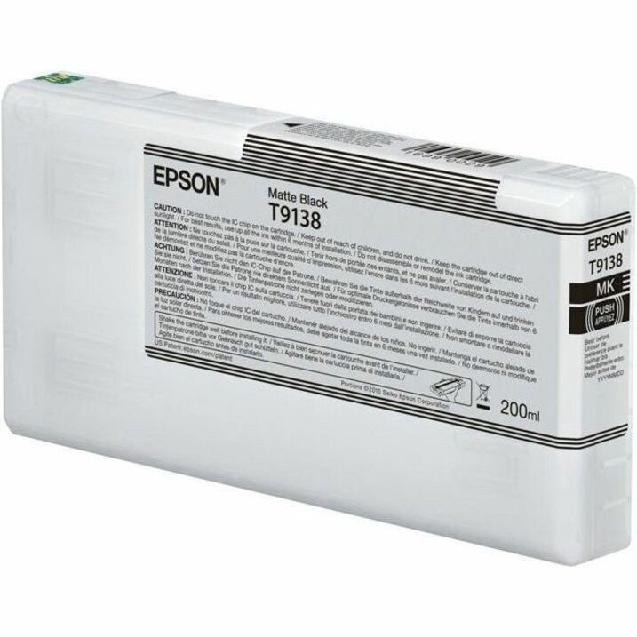 Epson T9138 Matte Black Ink Cart - 200ML