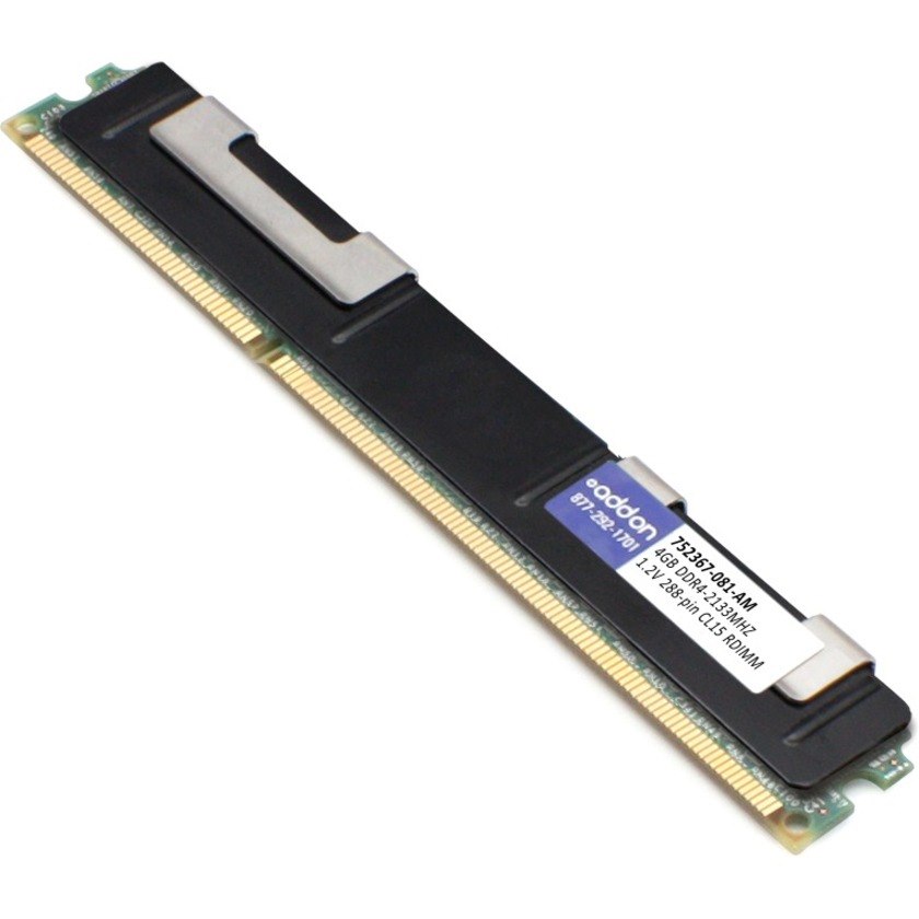 AddOn HP&reg; 752367-081 Compatible Factory Original 4GB DDR4-2133MHz Registered ECC Single Rank x8 1.2V 288-pin RDIMM