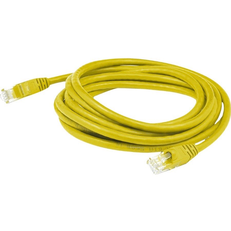 AddOn 82ft Yellow CAT 5E PVC Ethernet Cable Snagless Bubble Boot RJ-45 M/M