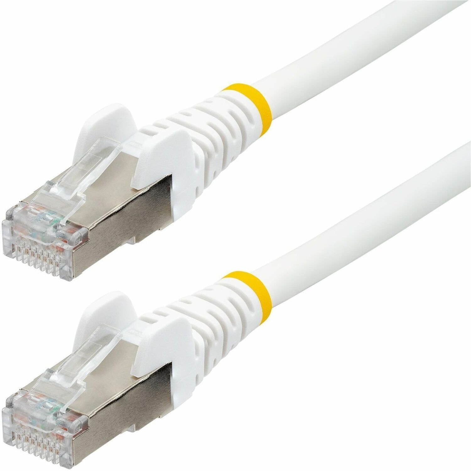 StarTech.com 1ft CAT6a Ethernet Cable, White Low Smoke Zero Halogen (LSZH) 10 GbE 100W PoE S/FTP Snagless RJ-45 Network Patch Cord